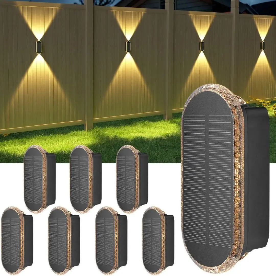 Lasay Solar Fence Lights Outdoor - Waterproof 3-Mode LED Wall Lights