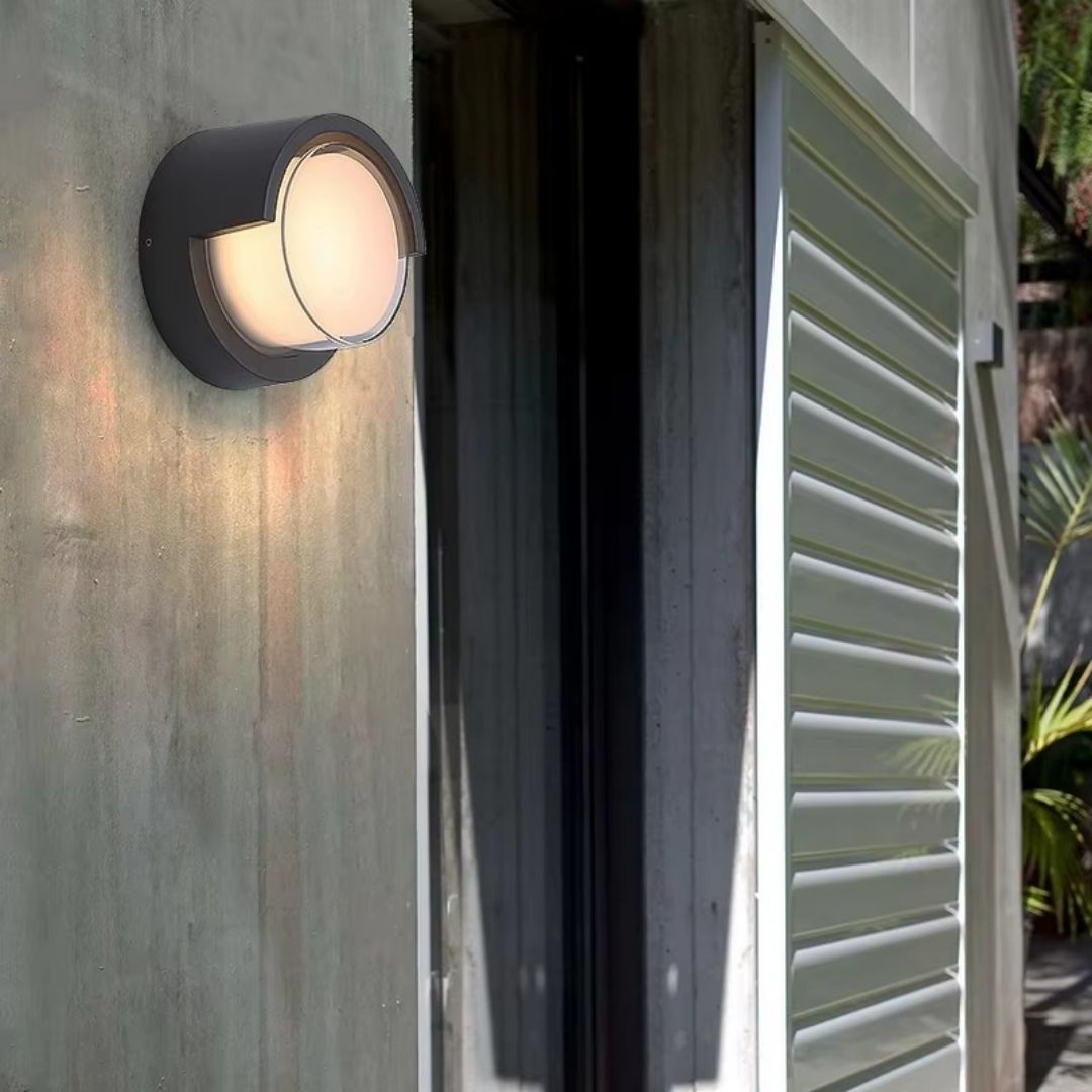 Lucy Outdoor Wall Lamp - Motion Sensor LED Light with Modern Geometric Design
