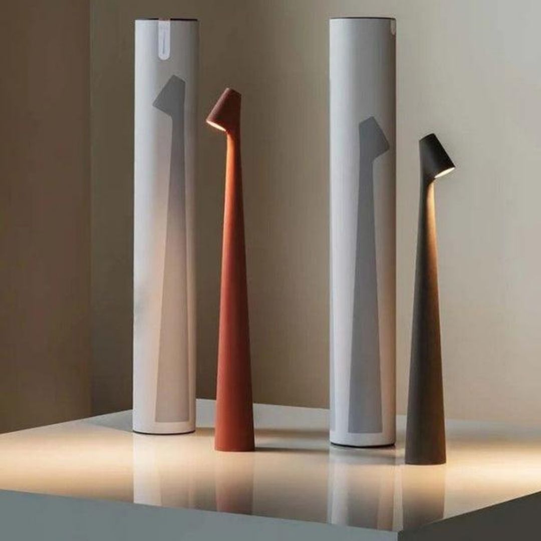 Luminavista Portable Table Lamp - Sculptural LED Accent with Rechargeable Touch Control