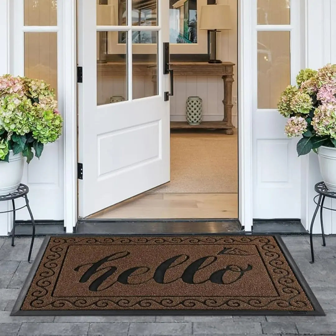 YimobraGuard Heavy-Duty Braided Door Mat - Waterproof Non-Slip Entrance Rug for Indoor and Outdoor Use