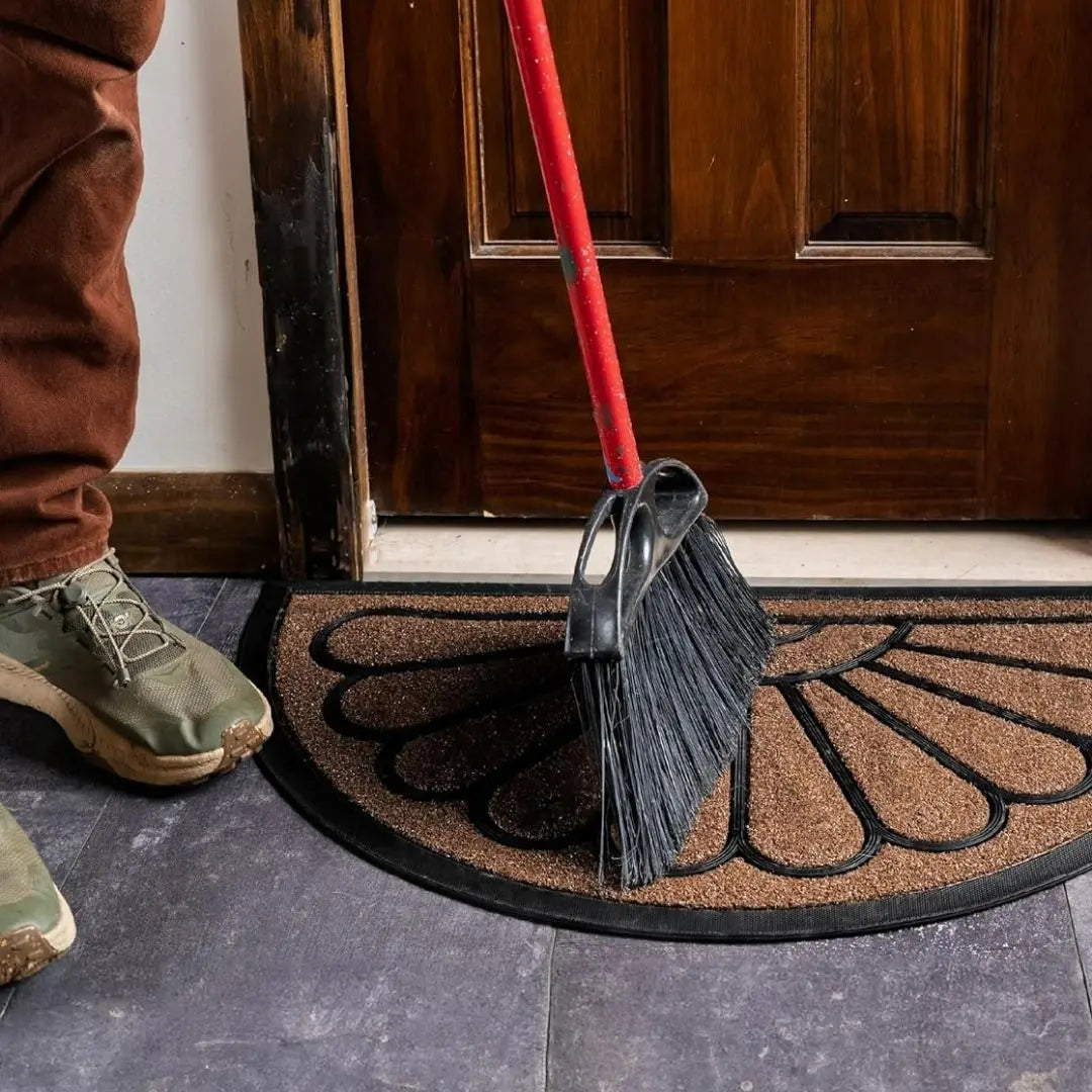 UbdyoArc Half-Moon Coir and Rubber Door Mat - Non-Slip Decorative Entrance Mat for Indoor and Outdoor Use