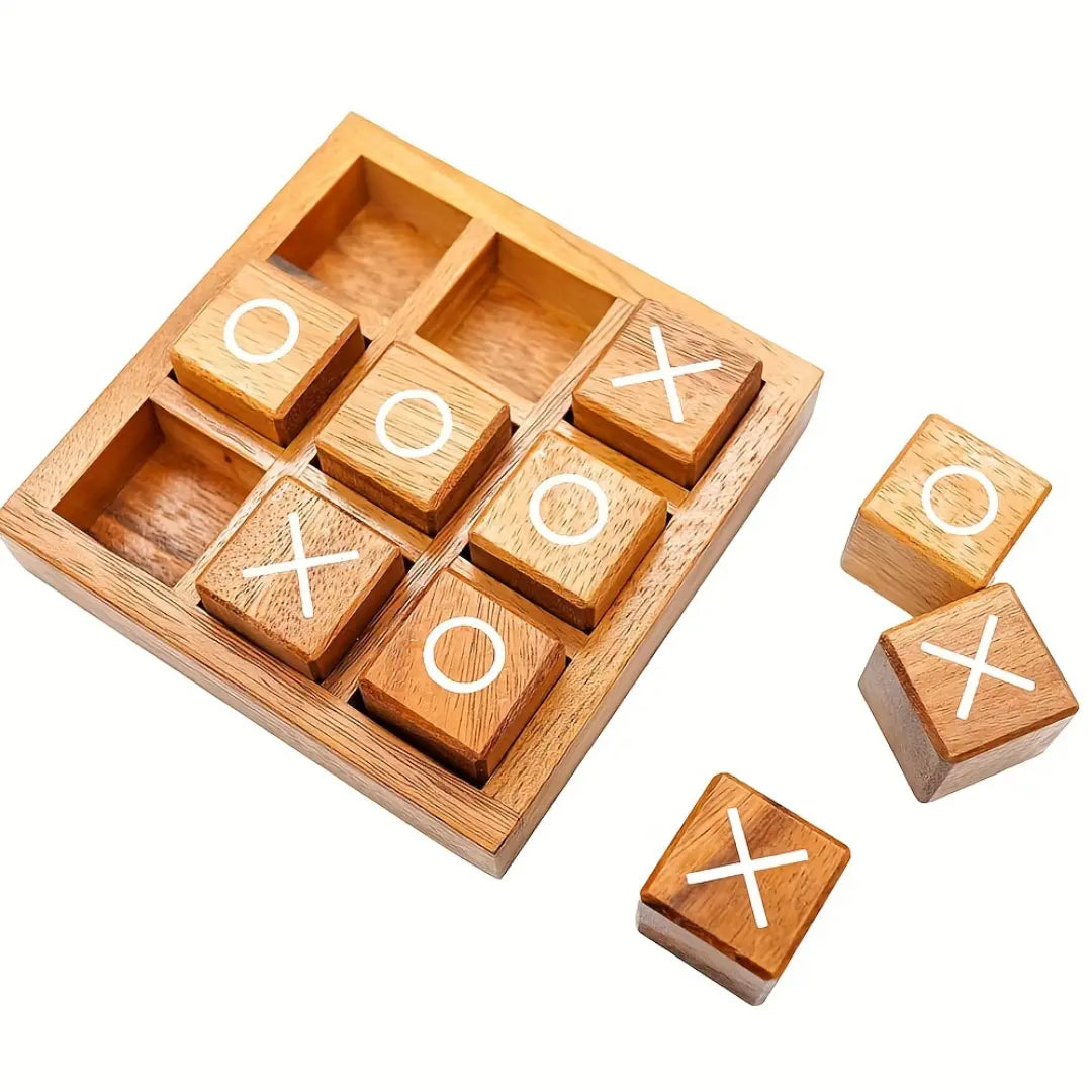 Wooden XO Board Game Set - Classic Coffee Table Decor