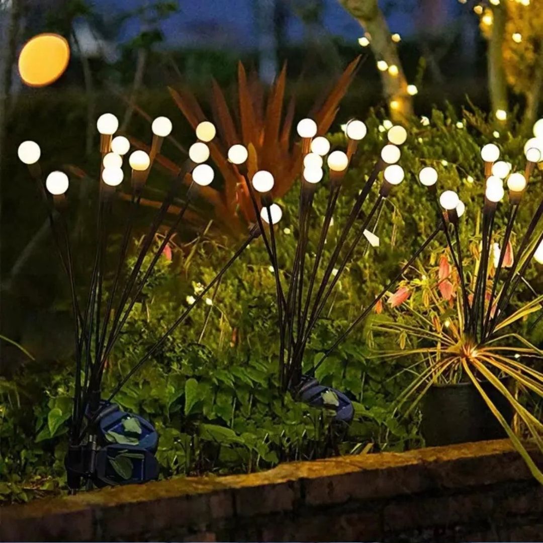 Firefly Solar Garden Lights - Waterproof Outdoor LED Stakes