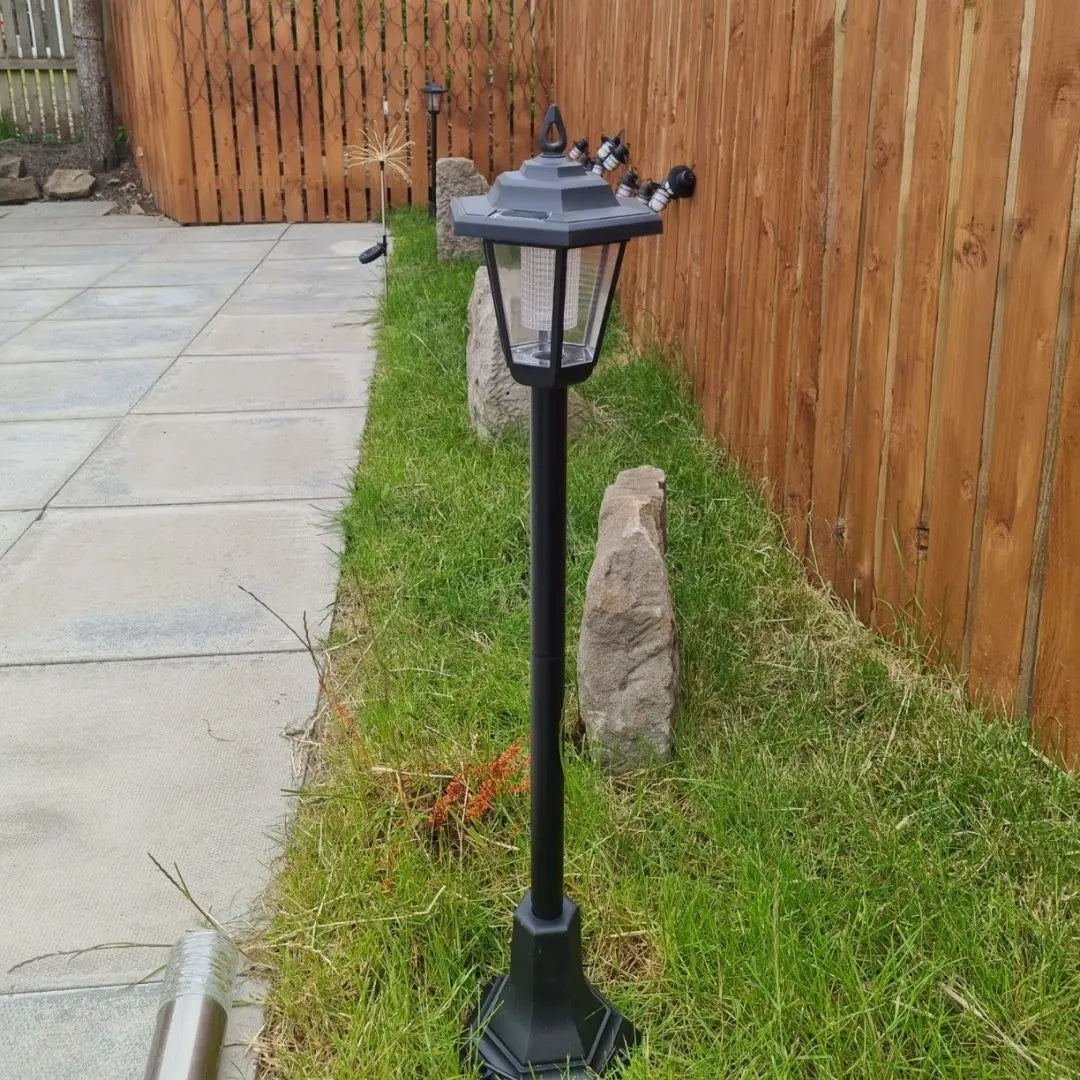 Saliar LED Solar Garden Lamp Posts - Outdoor Pathway and Patio Lantern Lights