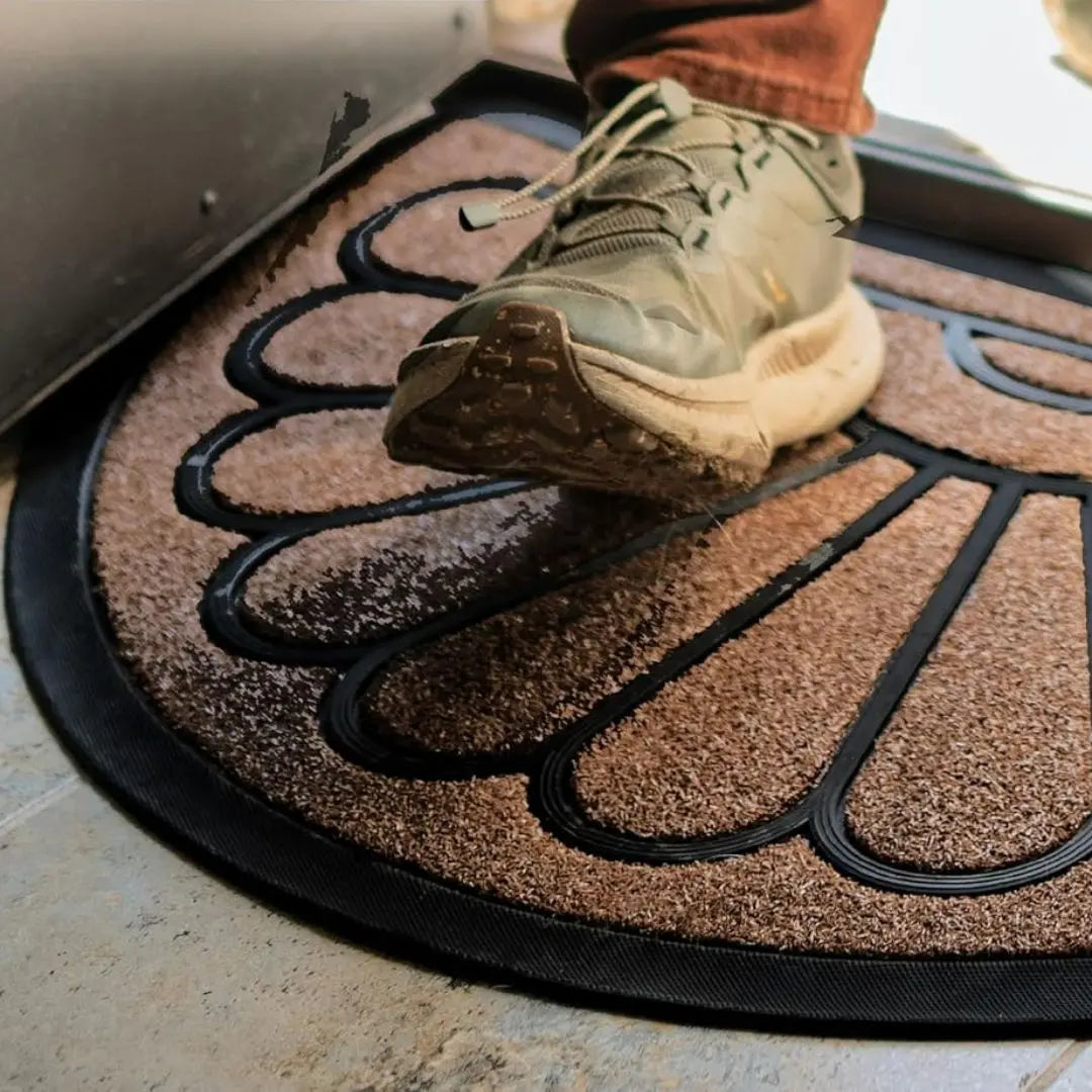 UbdyoArc Half-Moon Coir and Rubber Door Mat - Non-Slip Decorative Entrance Mat for Indoor and Outdoor Use