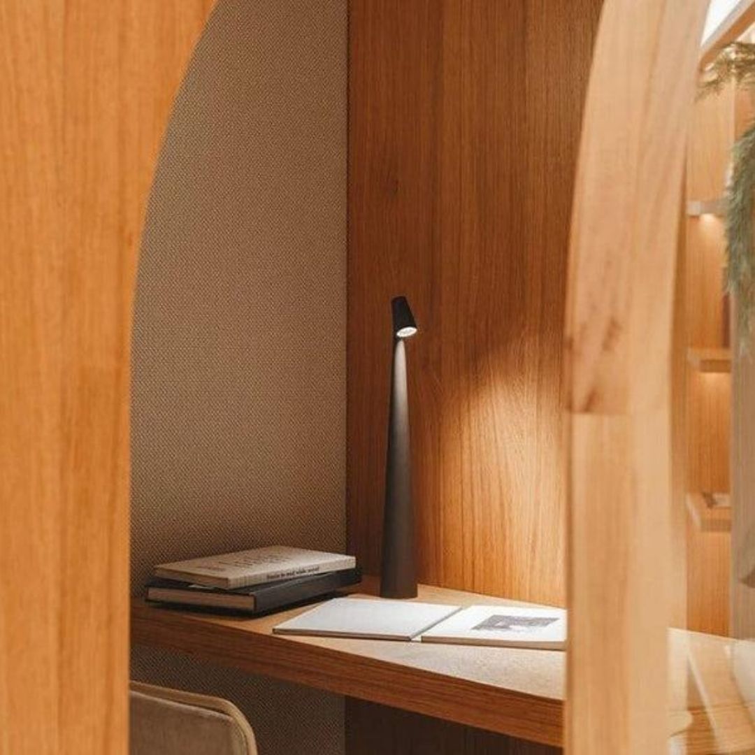 Luminavista Portable Table Lamp - Sculptural LED Accent with Rechargeable Touch Control
