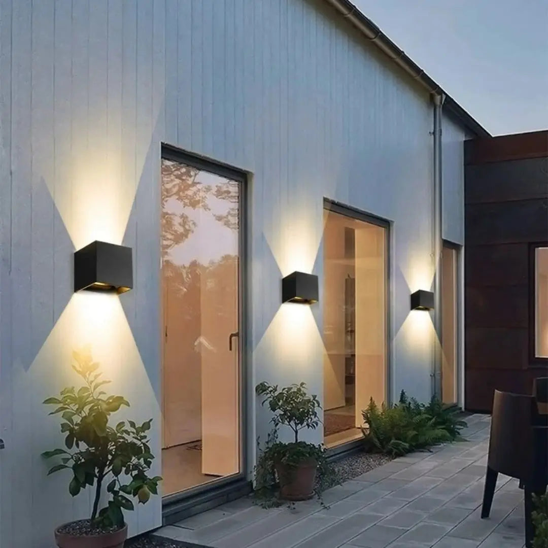 Veyno 2-Pack Up and Down Outdoor Wall Light with Motion Sensor - Modern Waterproof LED Wall Sconces