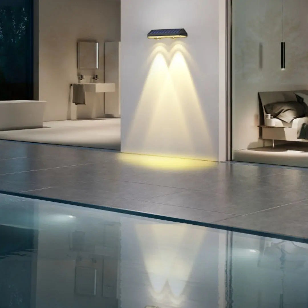 Hamilite Solar Fence Lights Outdoor - Waterproof LED Wall Lights