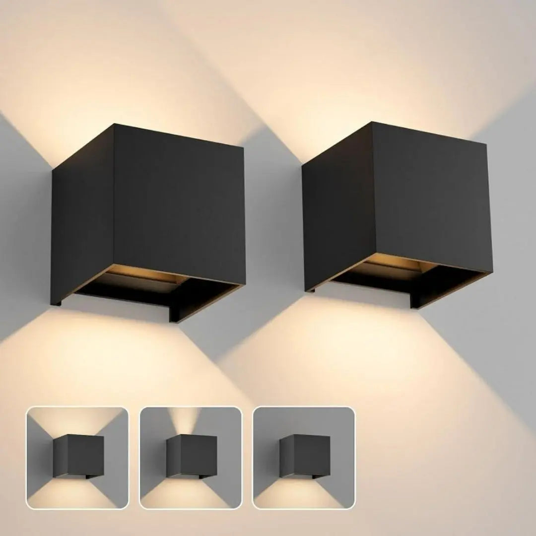 Veyno 2-Pack Up and Down Outdoor Wall Light with Motion Sensor - Modern Waterproof LED Wall Sconces