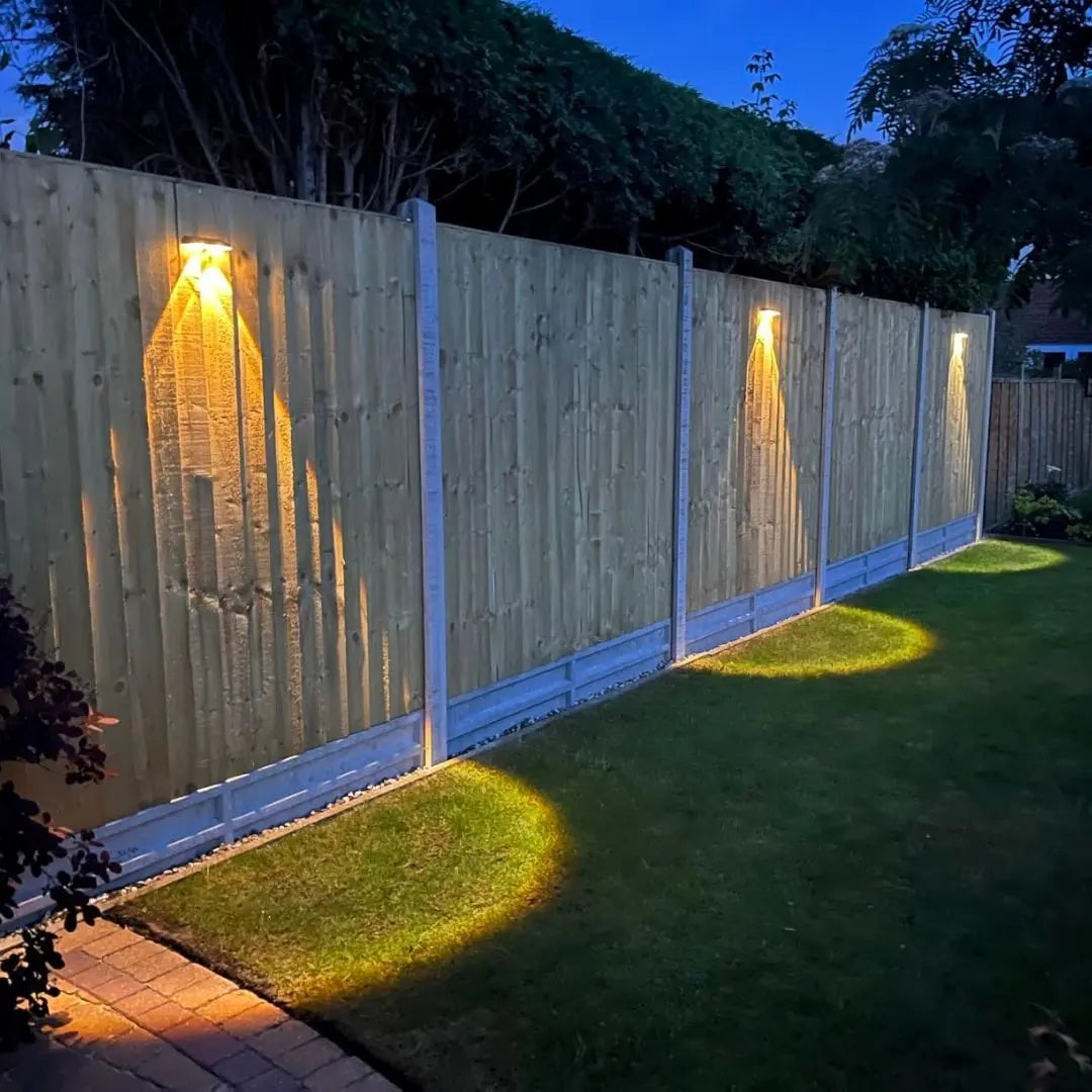 Hamilite Solar Fence Lights Outdoor - Waterproof LED Wall Lights