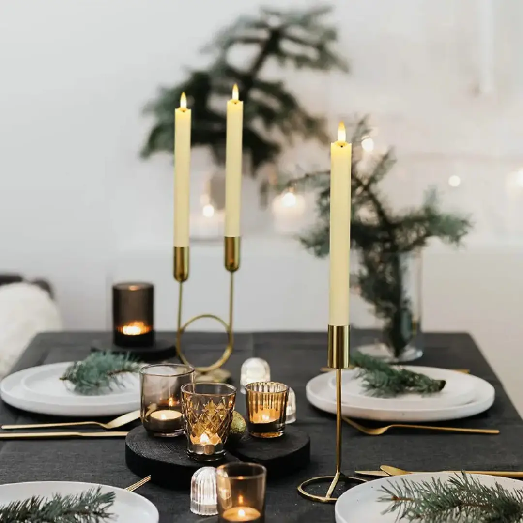 Set of 6 Flameless LED Taper Candles with Remote