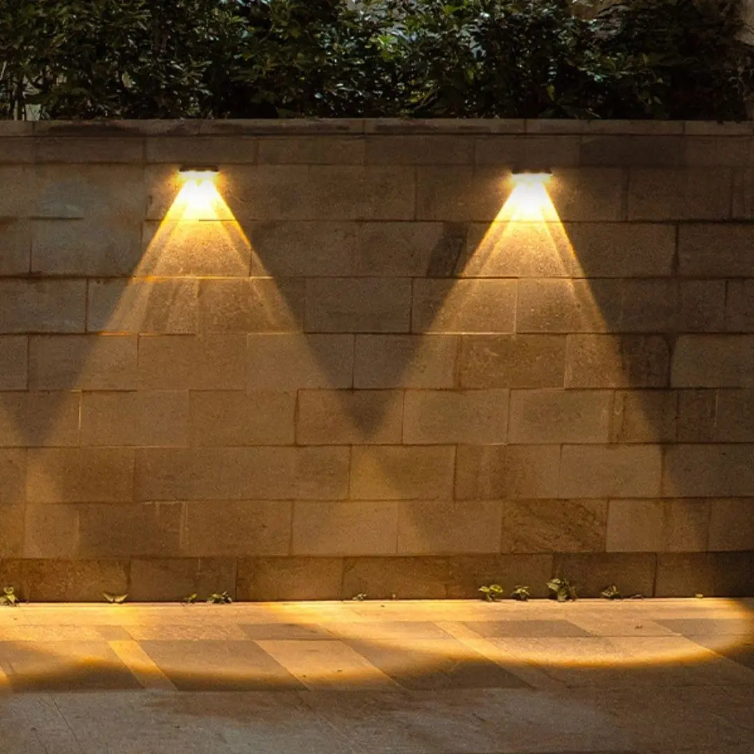 Hamilite Solar Fence Lights Outdoor - Waterproof LED Wall Lights