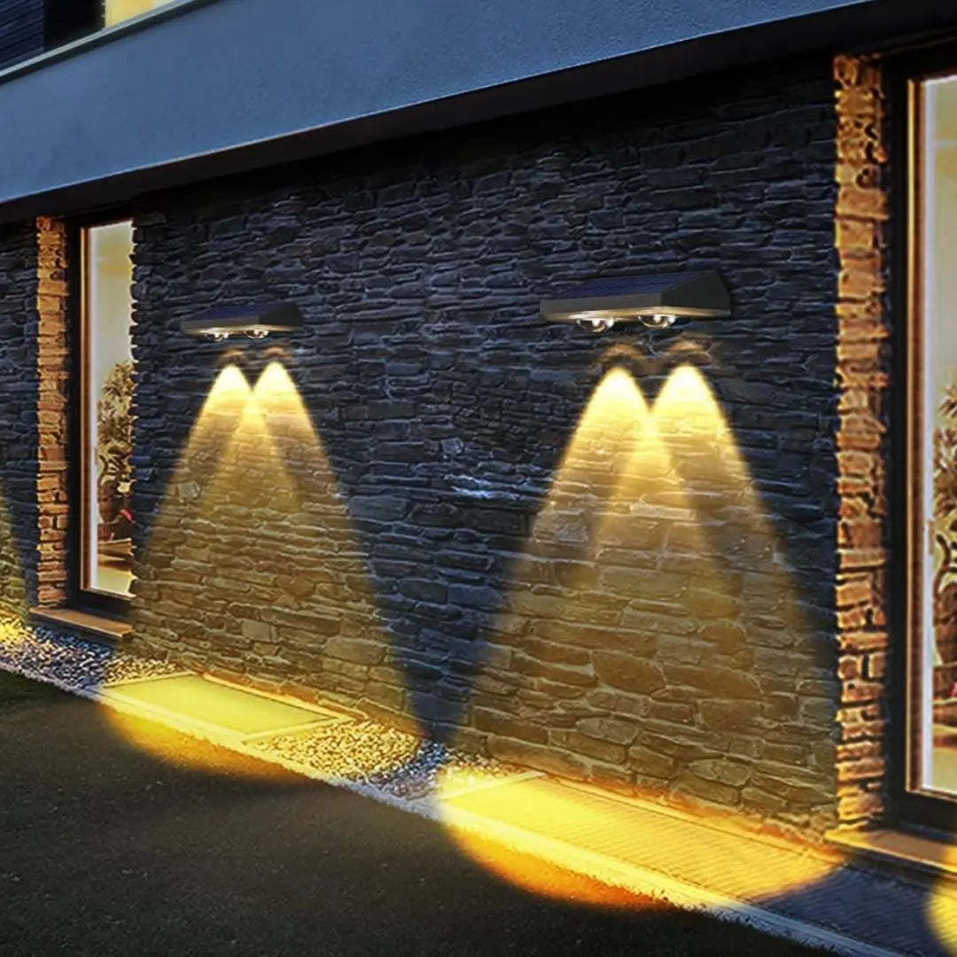 Hamilite Solar Fence Lights Outdoor - Waterproof LED Wall Lights