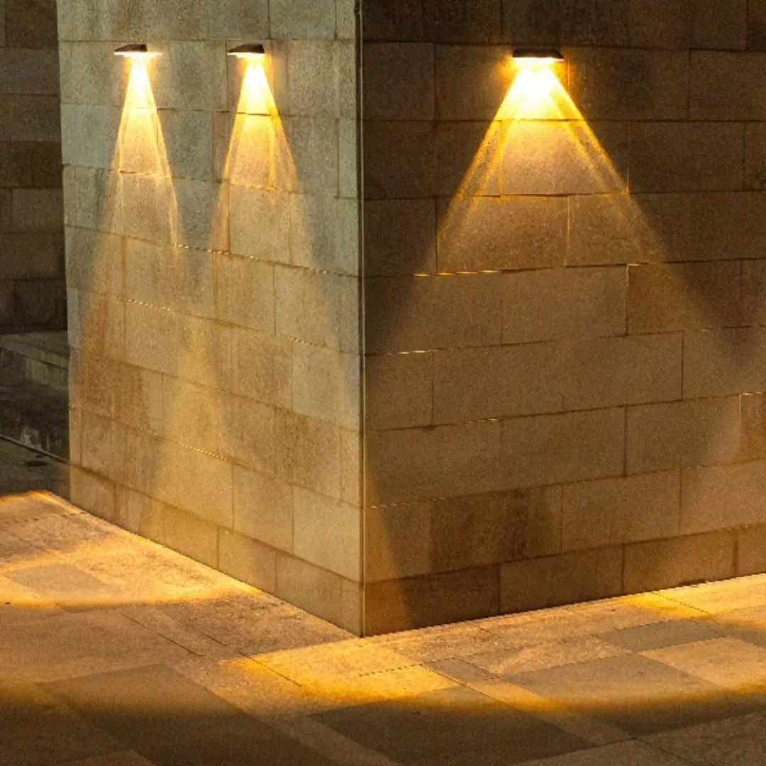 Hamilite Solar Fence Lights Outdoor - Waterproof LED Wall Lights