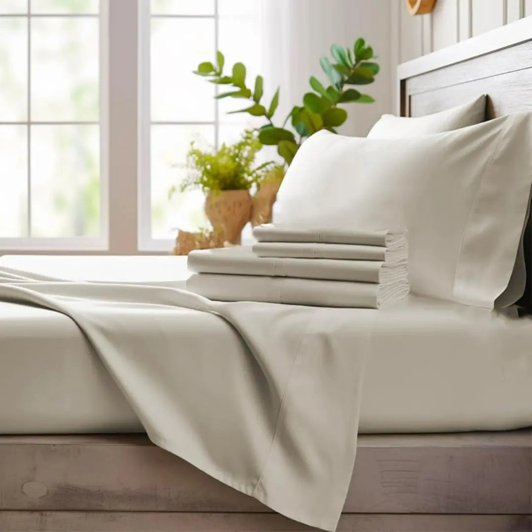 Elaris 4-Piece Bamboo Bed Sheet Set - Breathable Pet Hair Resistant and Silky Smooth Sheets