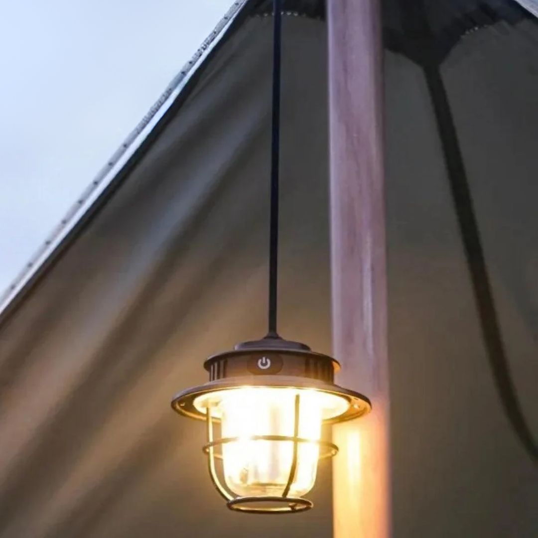 Retro Camping Lamp - Vintage LED Lantern for Outdoors