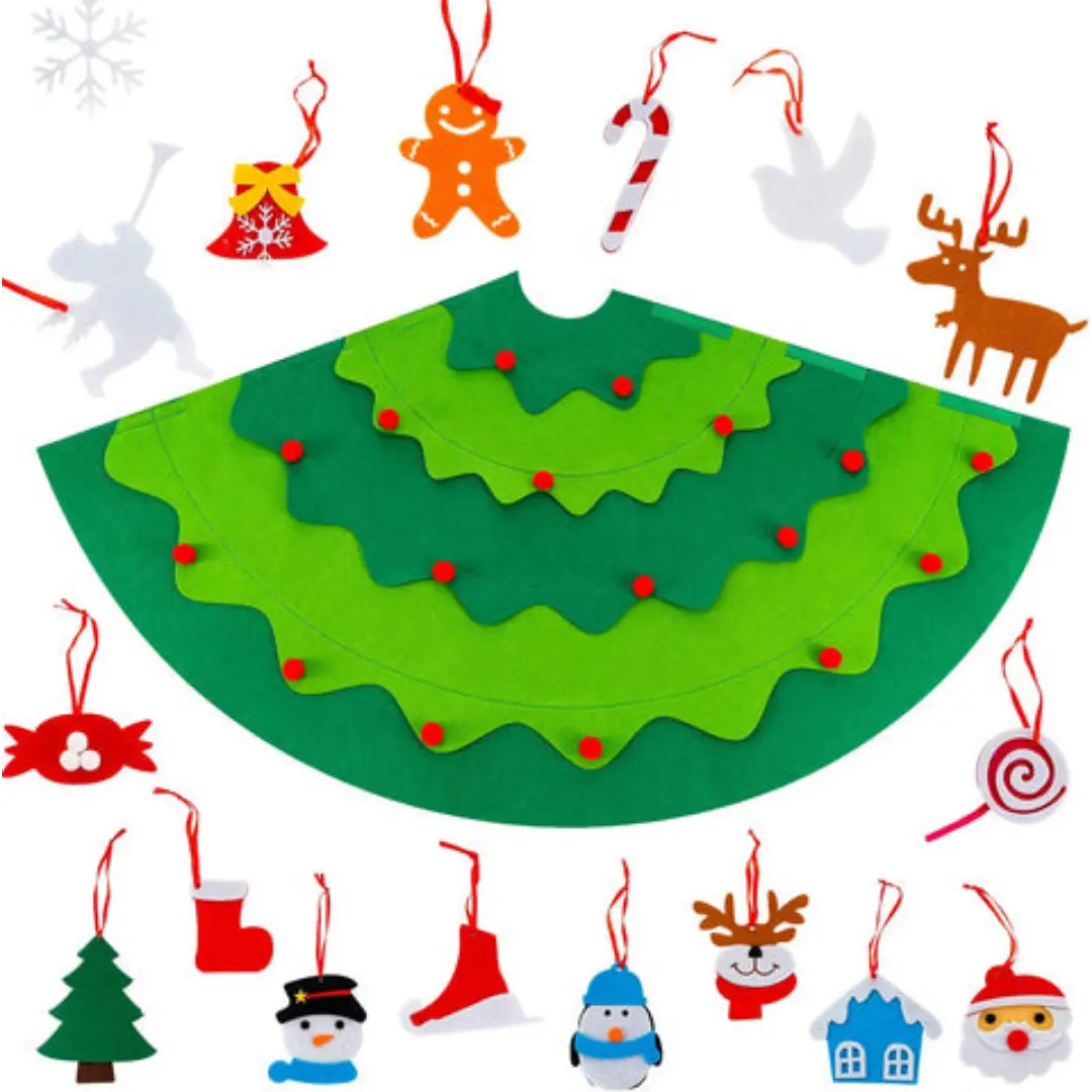 3D DIY Felt Christmas Tree - Toddler-Friendly Holiday Activity with Ornaments