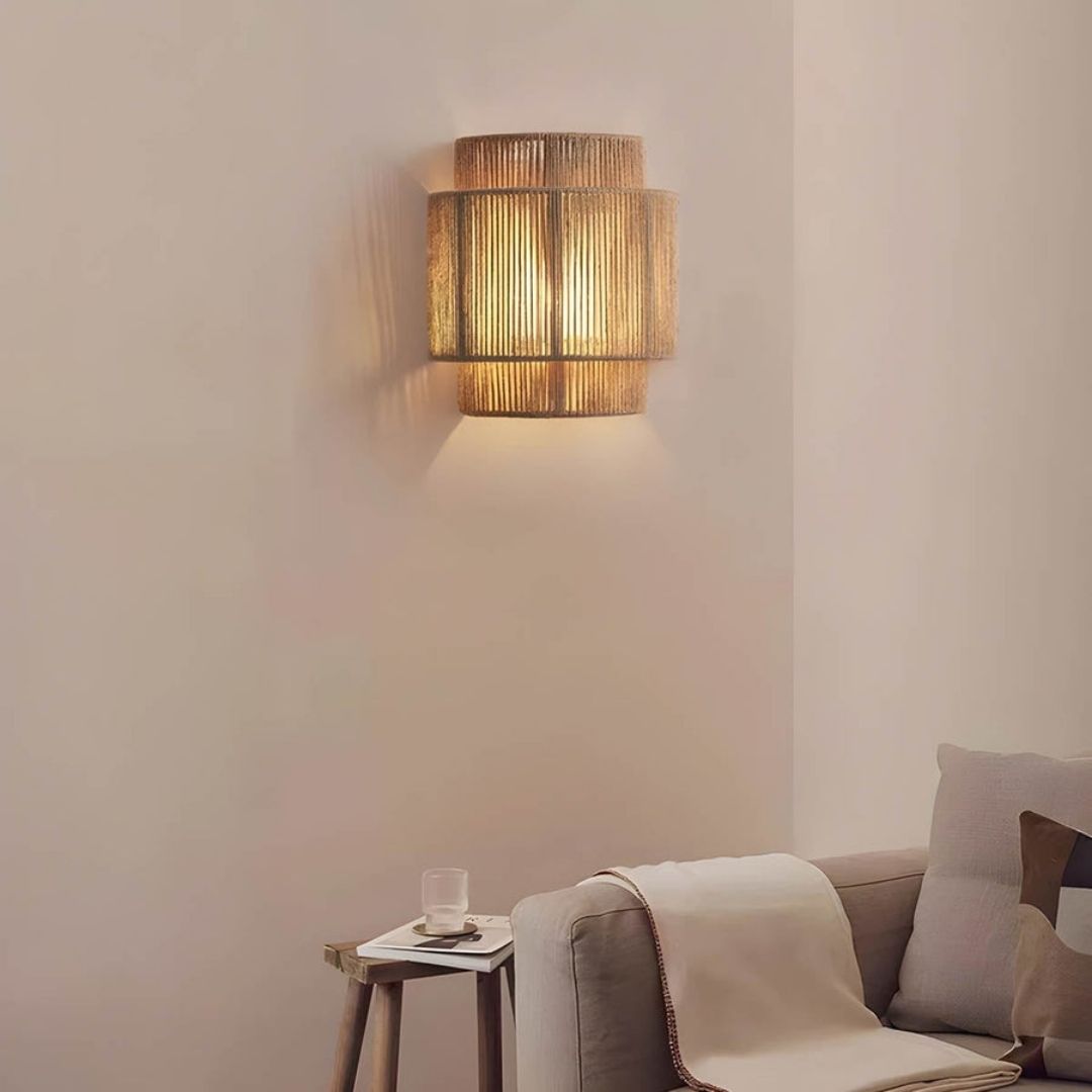 Hikari Wall Light - Handmade Rope Sconce with Warm Ambient Glow