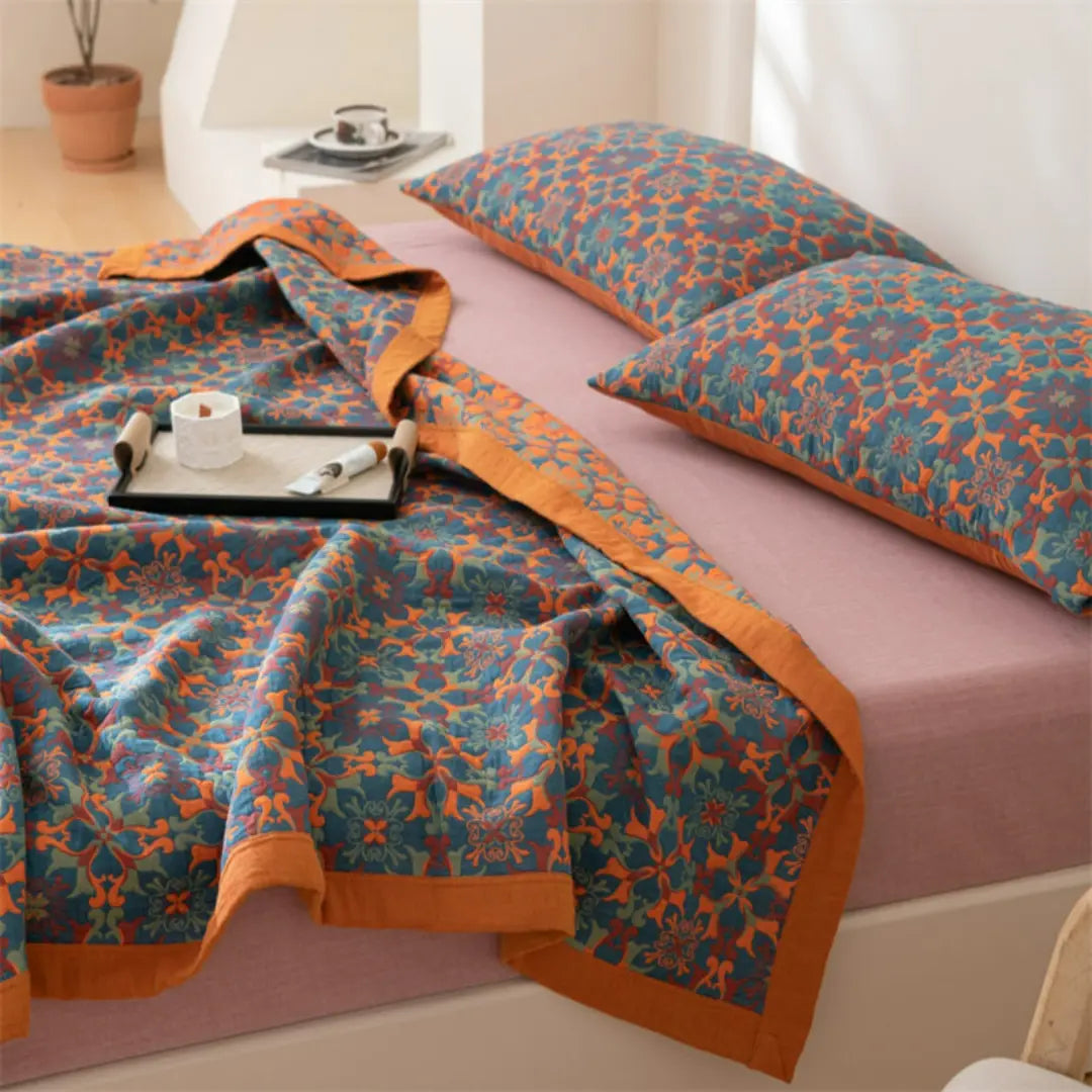 Celora Boho Reversible Cotton Quilt - Soft Breathable and Vintage Mandala Design