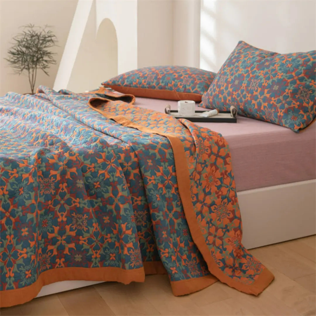 Celora Boho Reversible Cotton Quilt - Soft Breathable and Vintage Mandala Design