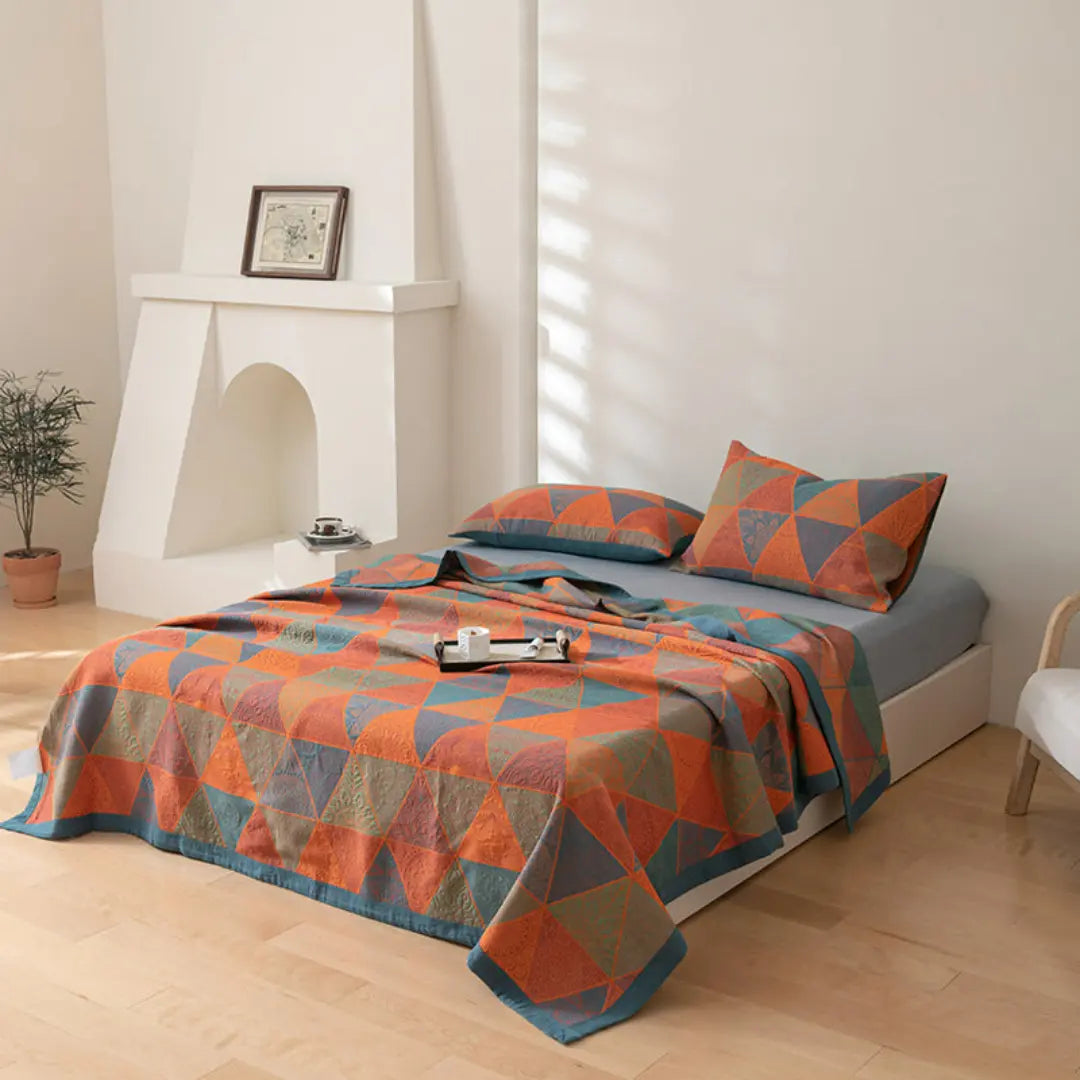 Celora Boho Reversible Cotton Quilt - Soft Breathable and Vintage Mandala Design