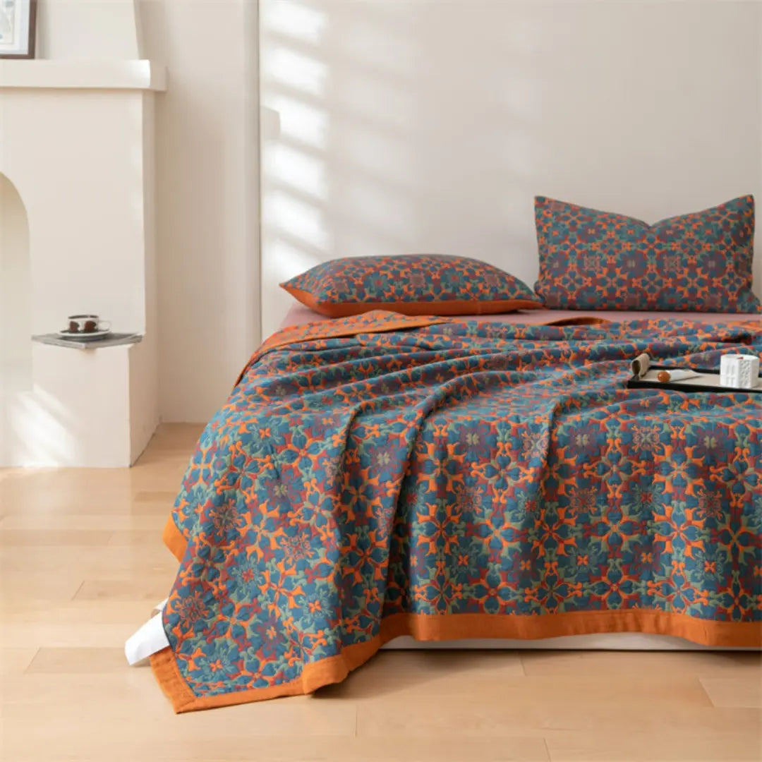 Celora Boho Reversible Cotton Quilt - Soft Breathable and Vintage Mandala Design