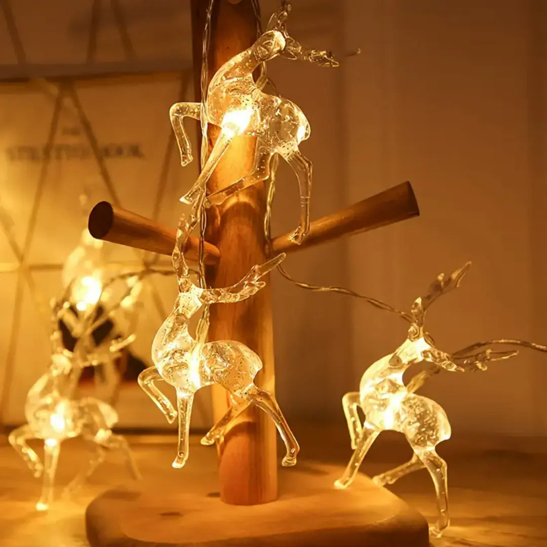Renira Christmas Reindeer String Lights - Battery-Powered Holiday Décor