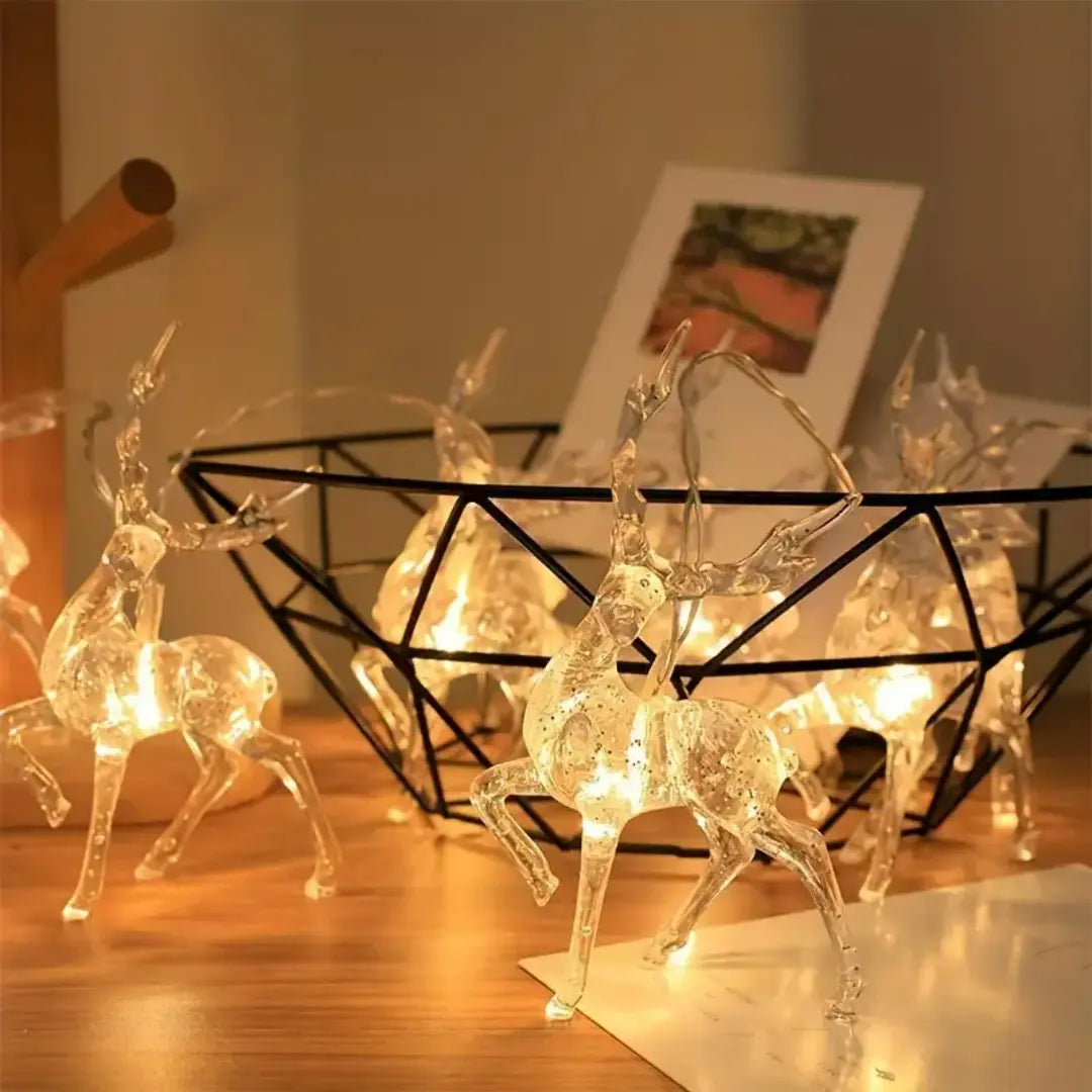 Renira Christmas Reindeer String Lights - Battery-Powered Holiday Décor