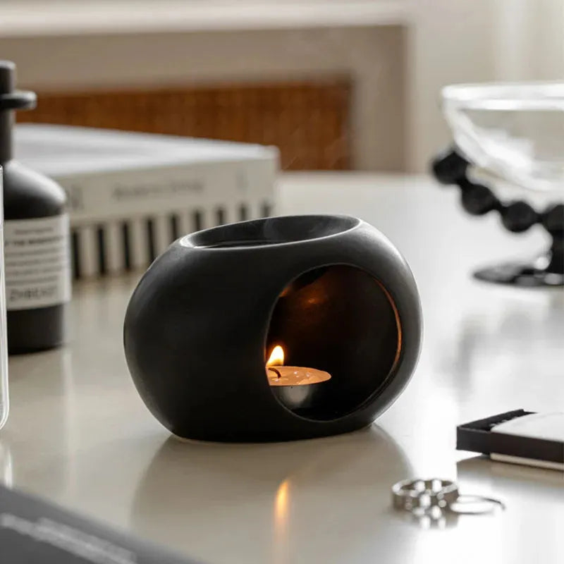Black Reed Diffuser Ceramic Incense Burner