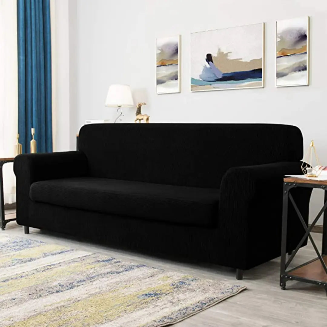 Zeyra 2-Piece Stretch Jacquard Couch Covers with Individual Seat Cushion Cover - Non-Slip Protective Sofa Slipcover