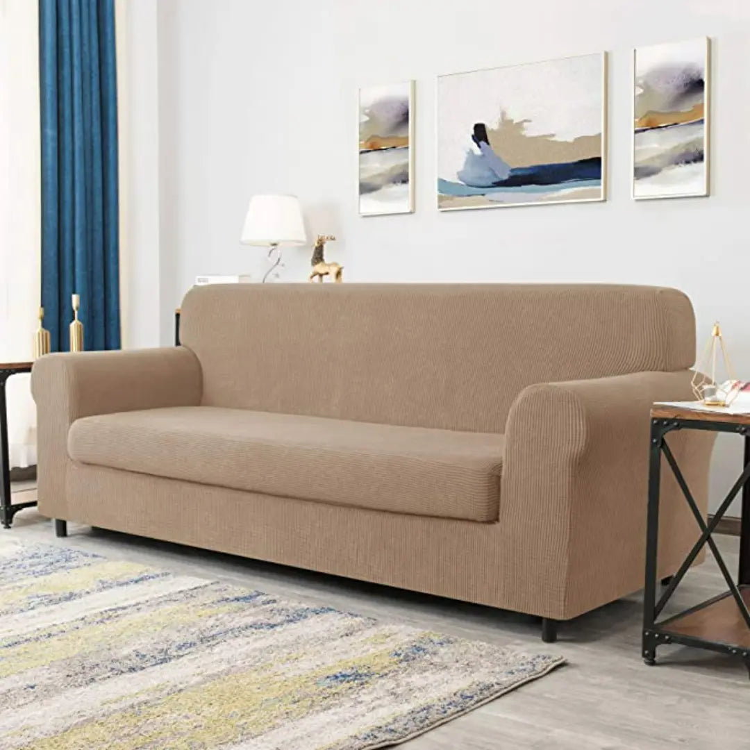 Zeyra 2-Piece Stretch Jacquard Couch Covers with Individual Seat Cushion Cover - Non-Slip Protective Sofa Slipcover