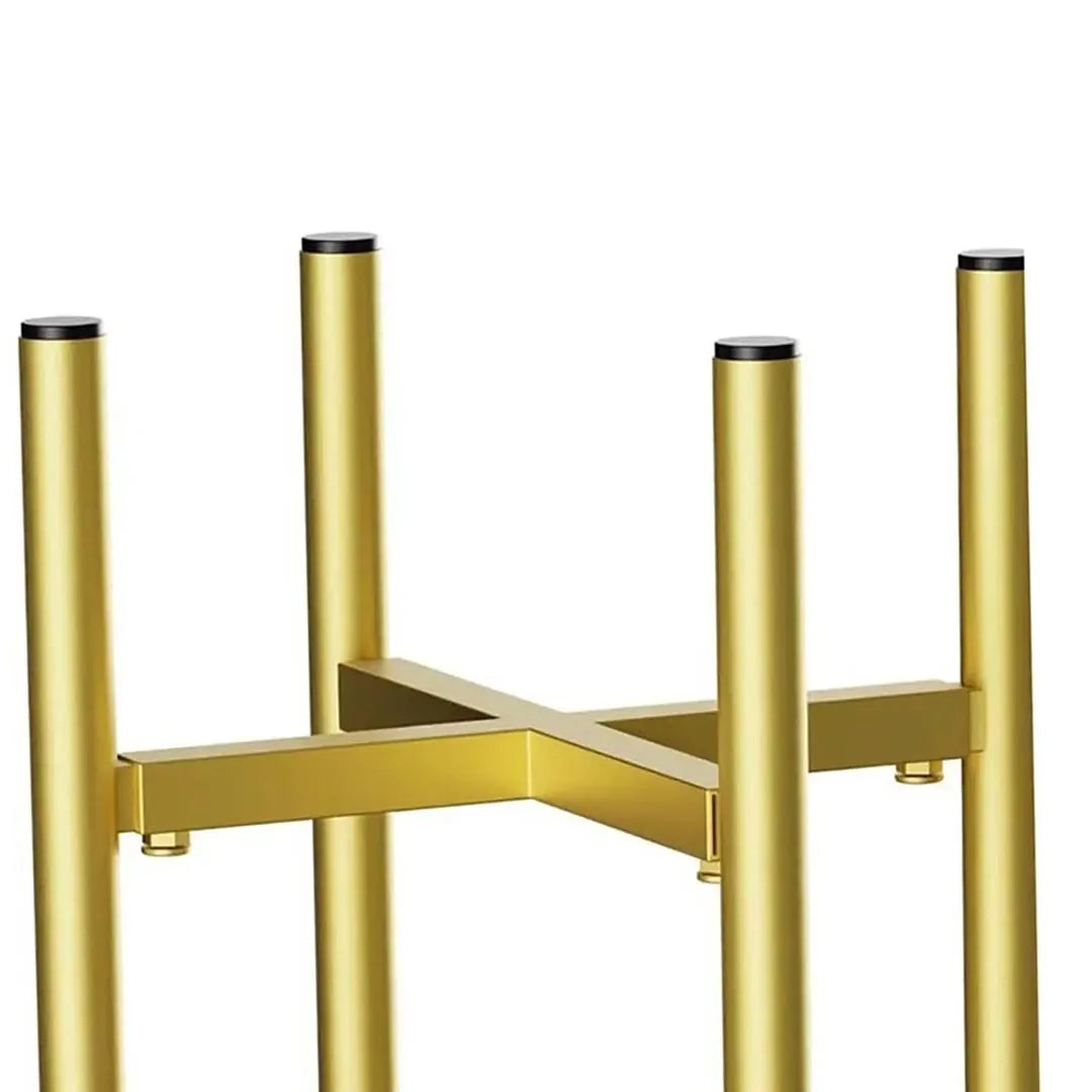 Adjustable Gold Plant Stand - Indoor & Outdoor Iron Flower Pot Holder