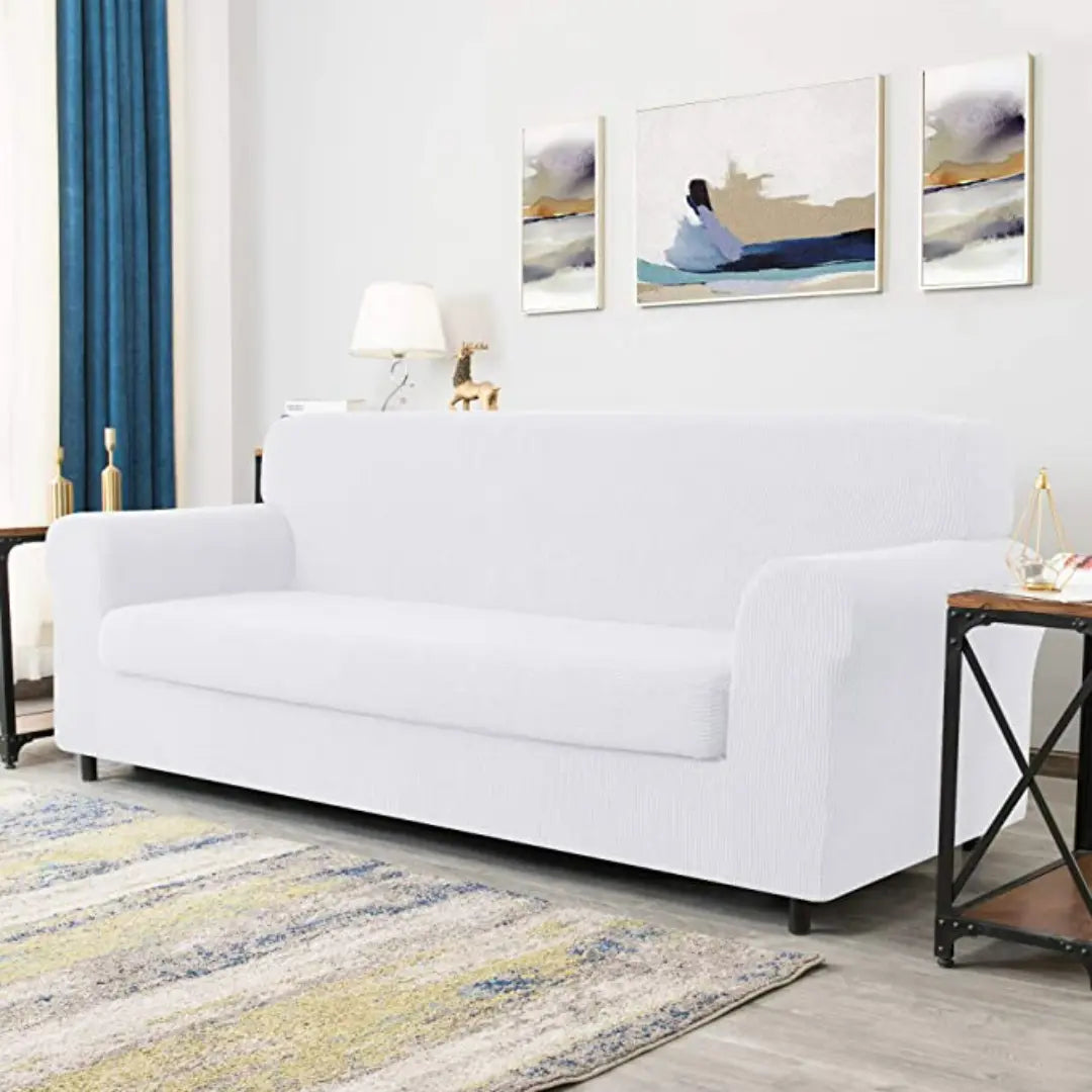 Zeyra 2-Piece Stretch Jacquard Couch Covers with Individual Seat Cushion Cover - Non-Slip Protective Sofa Slipcover