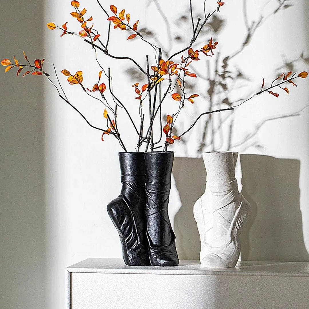 Ceramic Ballet Shoes Vase Sculpture
