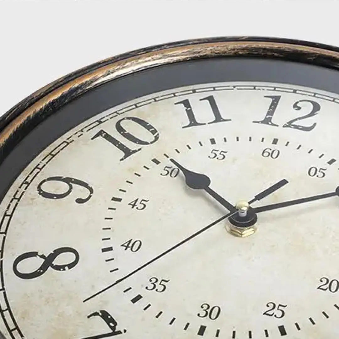 Rustic Vintage Wall Clock - Silent Non-Ticking Quartz Timepiece