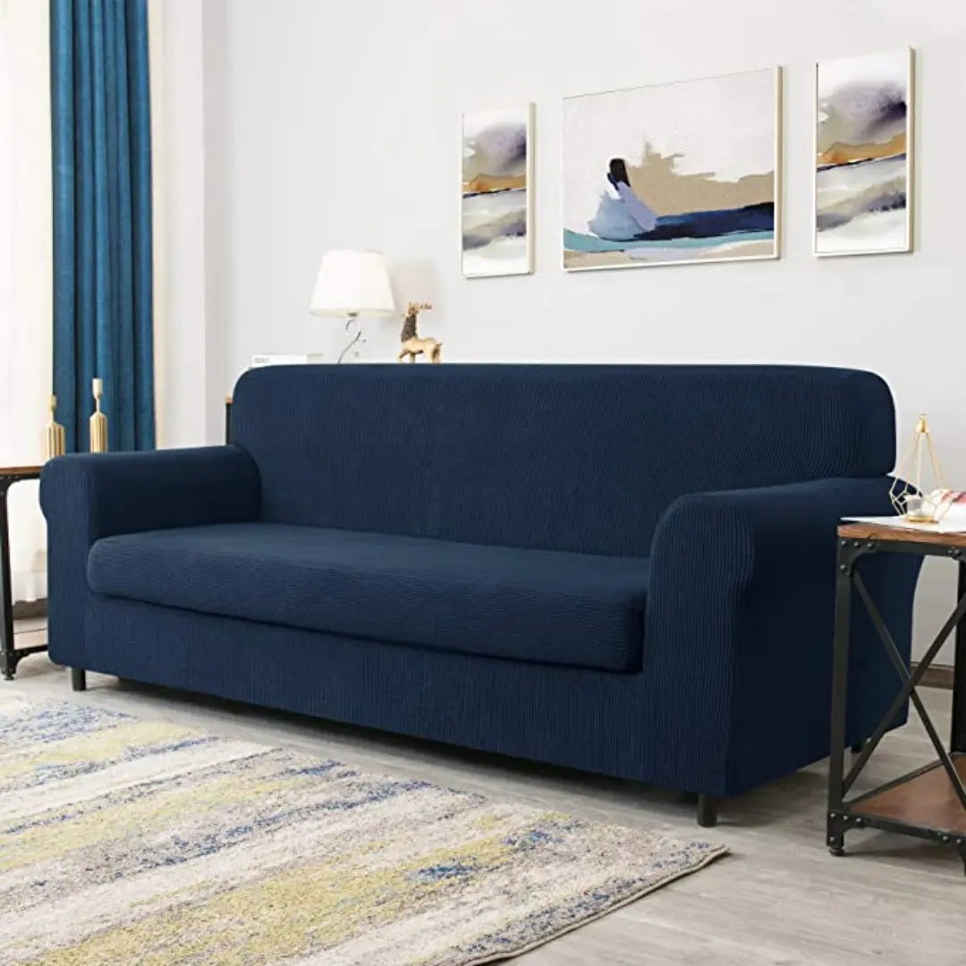 Zeyra 2-Piece Stretch Jacquard Couch Covers with Individual Seat Cushion Cover - Non-Slip Protective Sofa Slipcover