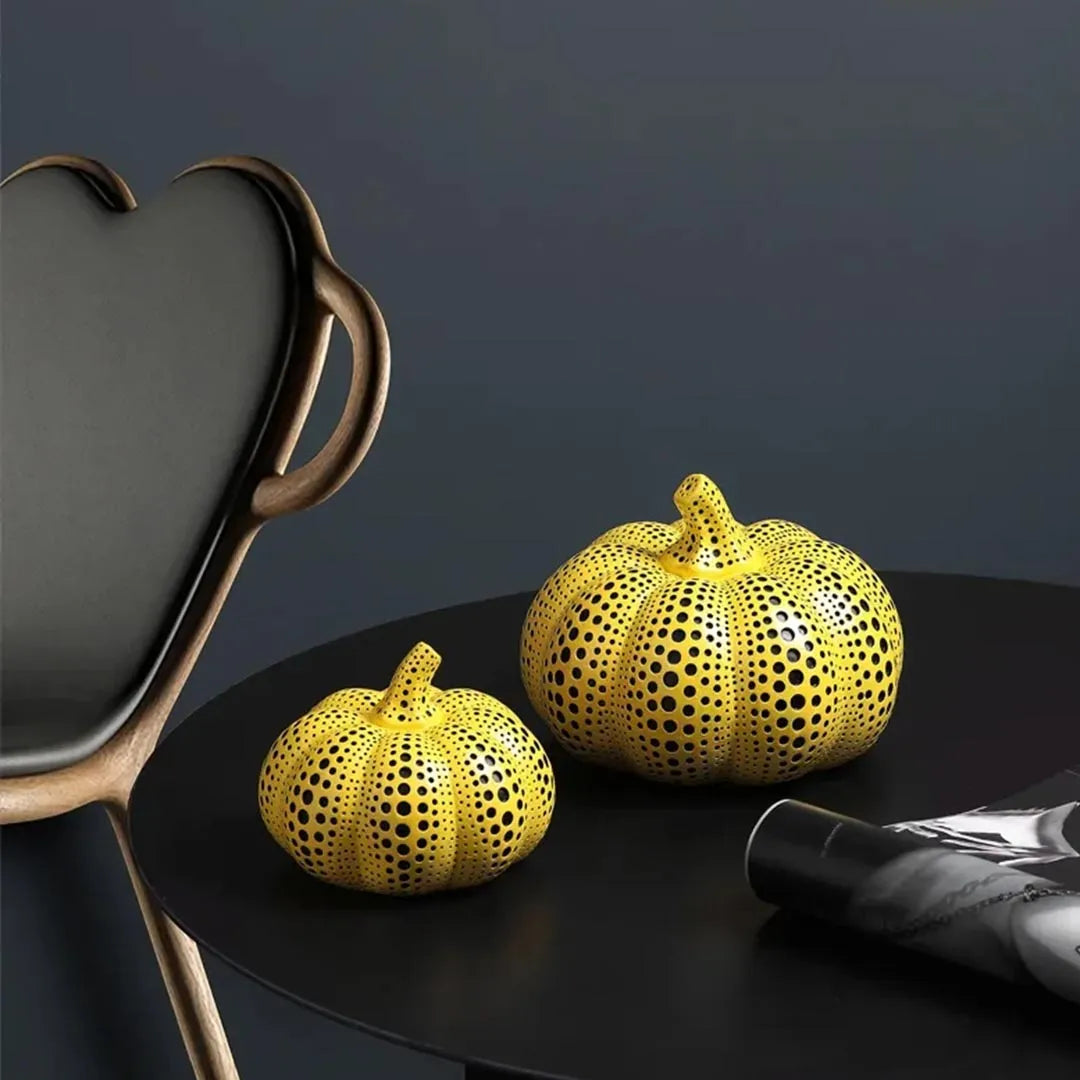 Pumpkin Ornaments Modern Sculpture for Halloween and Christmas