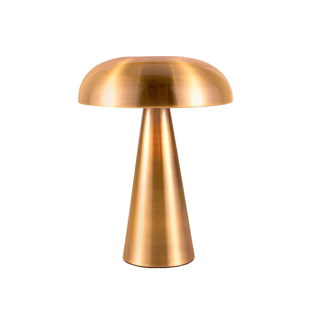 Stockholm LED Table Lamp - Rechargeable Dome Light in Brushed Gold Finish