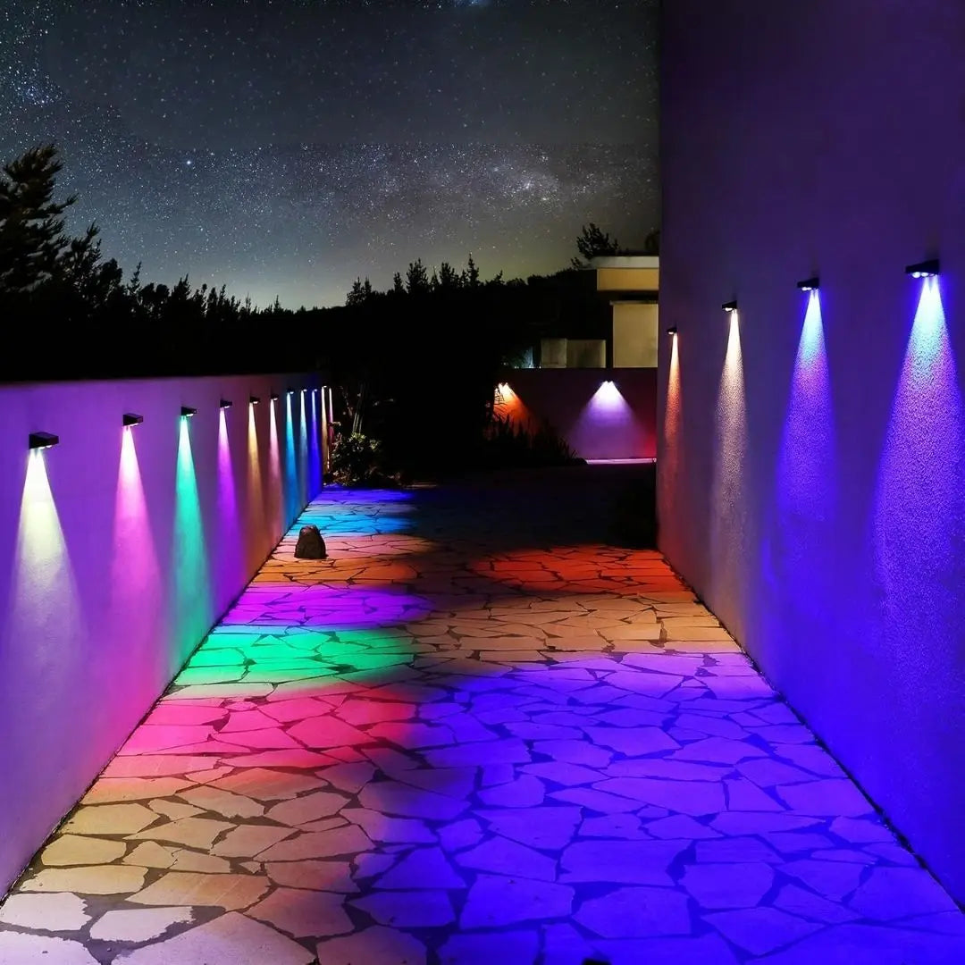 FenceBeam RGB Solar Wall Lights - Outdoor Fence Lighting