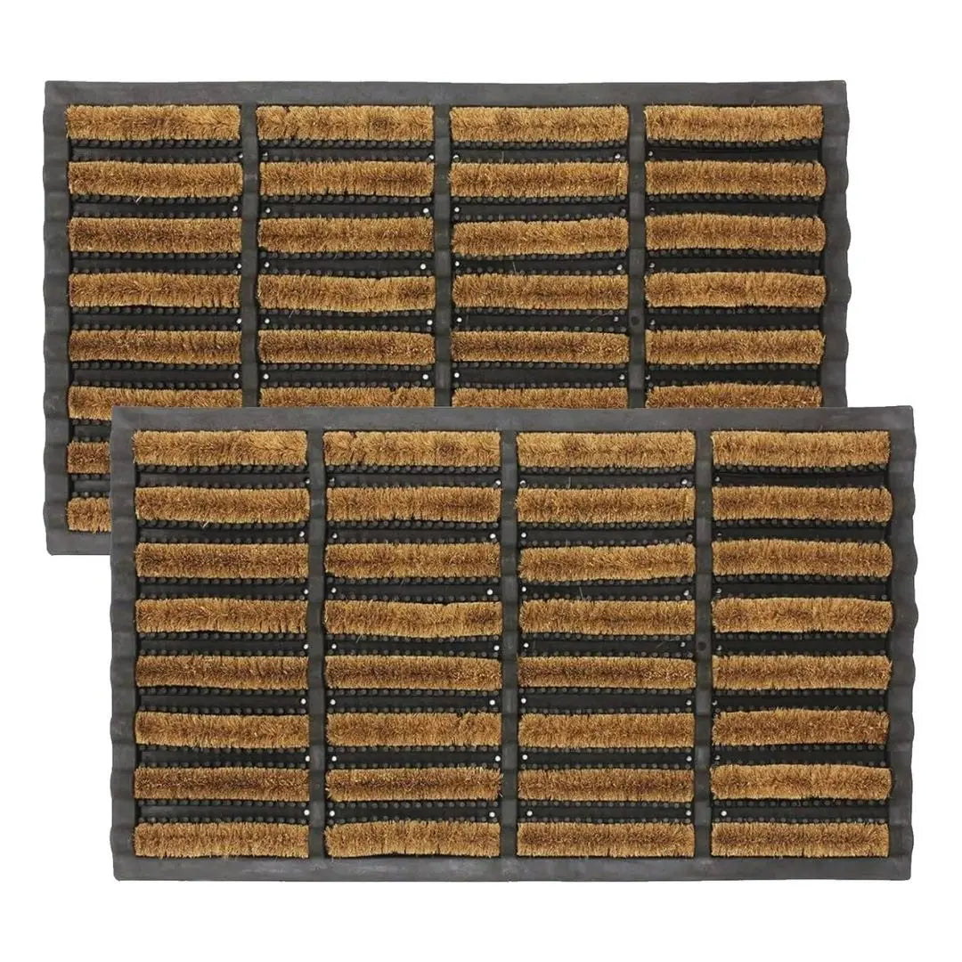 Stonebridge Tuff-Scrape Coir Door Mat - Heavy-Duty Non-Slip Boot Scraper with Rubber Backing