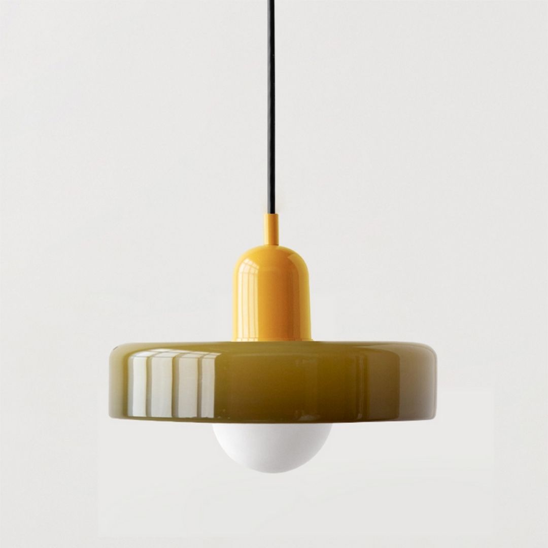 Bauhaus Colored Glass Pendant Light - Modern Minimalist Retro Hanging Fixture