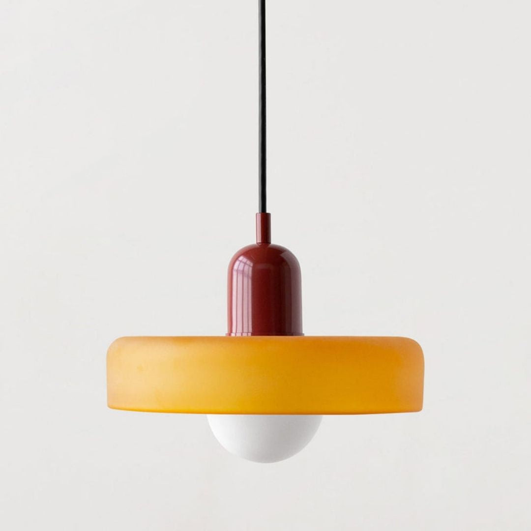Bauhaus Colored Glass Pendant Light - Modern Minimalist Retro Hanging Fixture