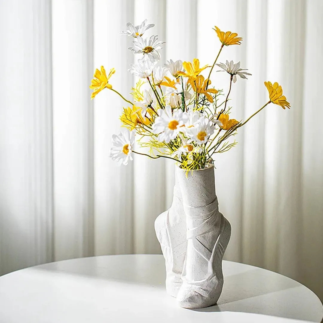 Ceramic Ballet Shoes Vase Sculpture