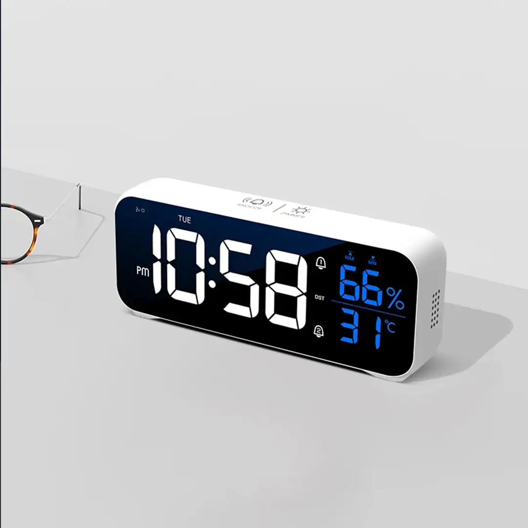 LED Alarm Clock with Temperature & Humidity Display