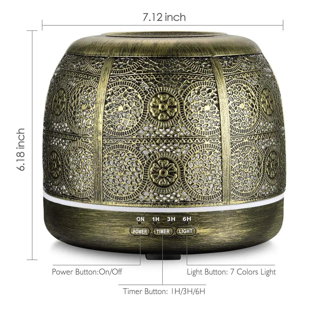 Classic Bronze Style Essential Oil Diffuser - Humidifier with Auto Shut-Off
