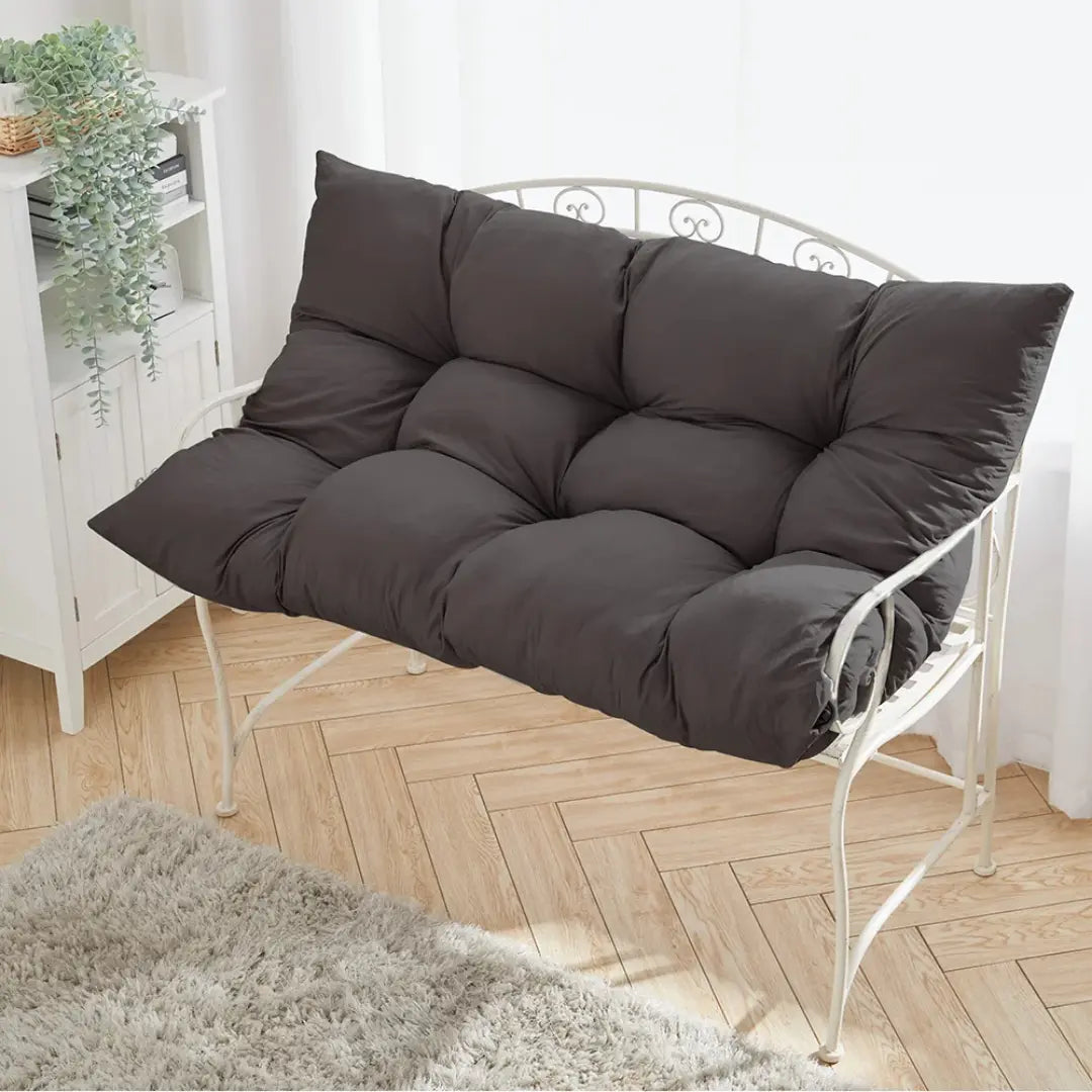 Dark Grey Swing Bench Cushion - 120x80 cm Thick Cotton Seat Pad