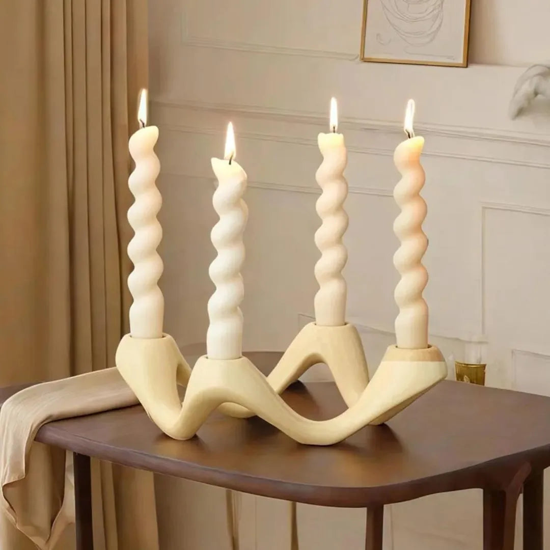Ceramic Wave Shaped Candle Holder