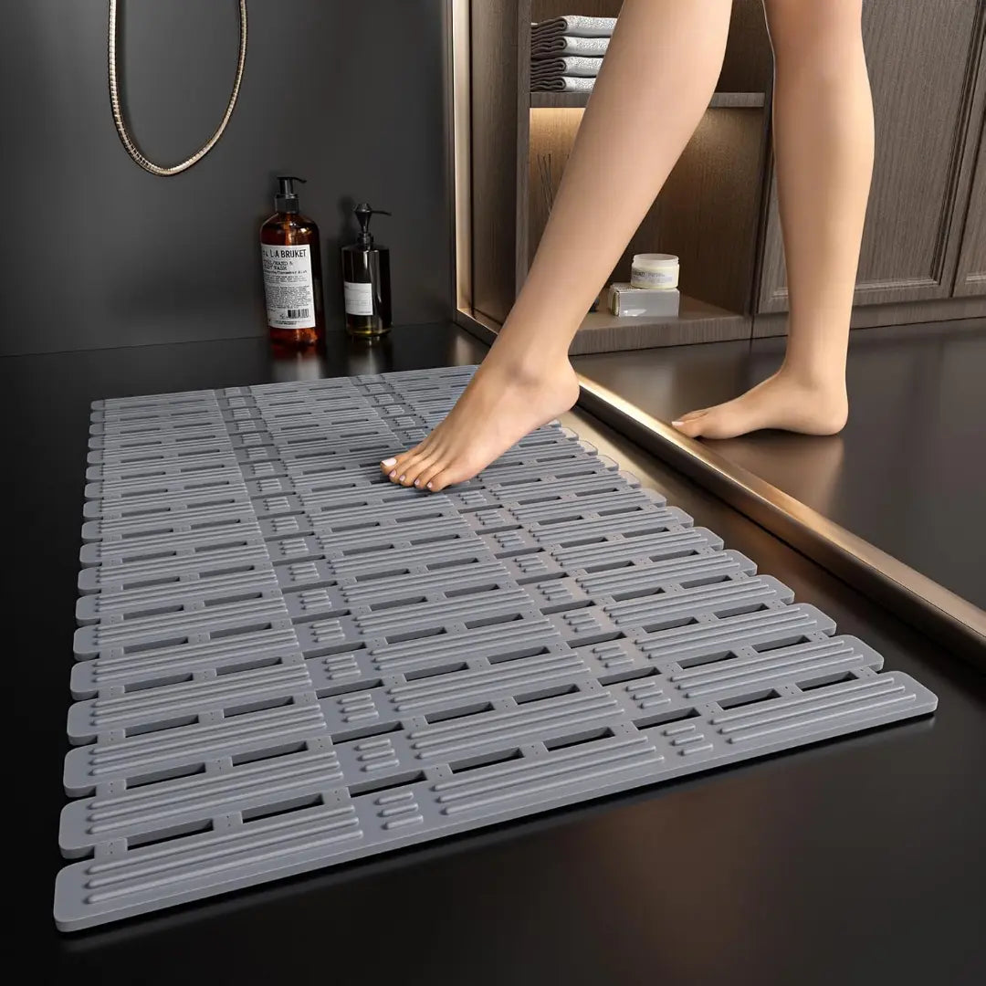 Non Slip Shower Mat - Anti Mould TPE Bath Mat with Suction Cups
