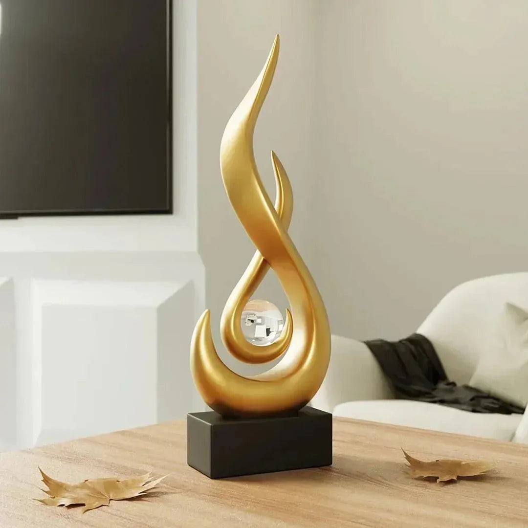 Modern Abstract Flame Sculpture - Ceramic Home Decor Piece