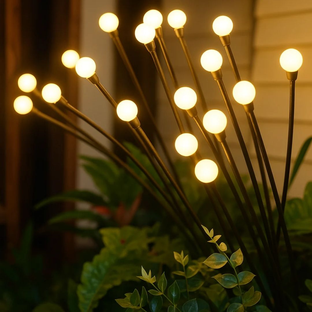 Firefly Solar Garden Lights - Waterproof Outdoor LED Stakes